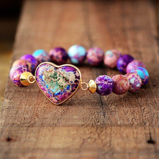 Purple Jasper Heart Bracelet